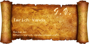 Imrich Vanda névjegykártya